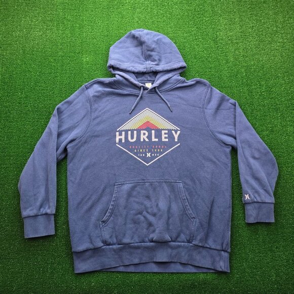 Hurley Sweater Hoodie Mens XL Blue Pullover Long Sleeve Casual Outdoor Surfer - Picture 1 of 10